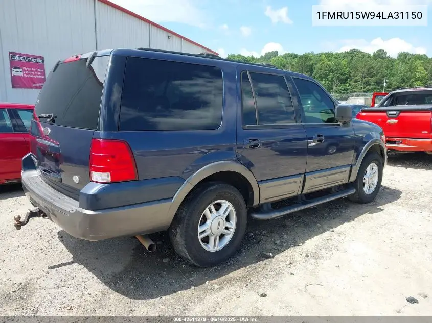 2004 Ford Expedition Xlt VIN: 1FMRU15W94LA31150 Lot: 42511279