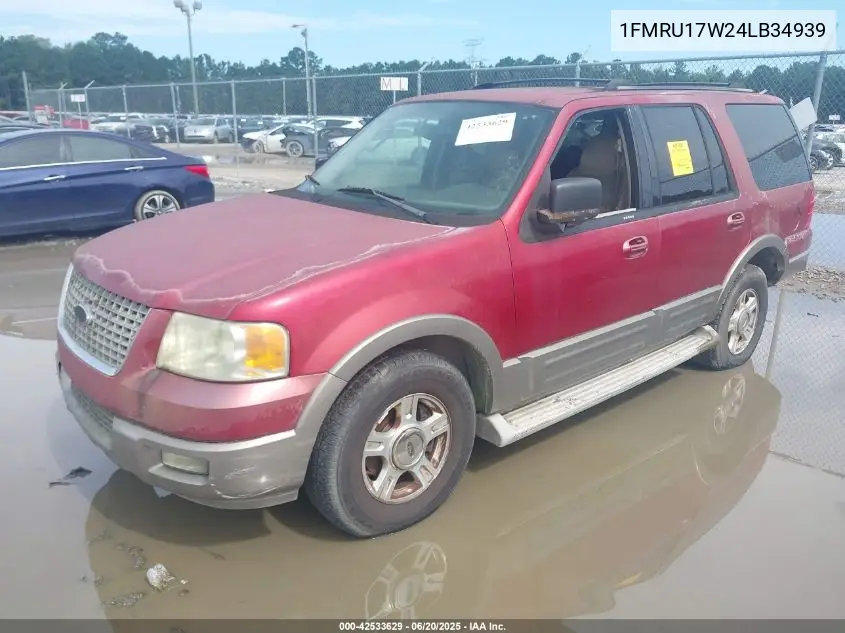 2004 Ford Expedition Eddie Bauer VIN: 1FMRU17W24LB34939 Lot: 42533629
