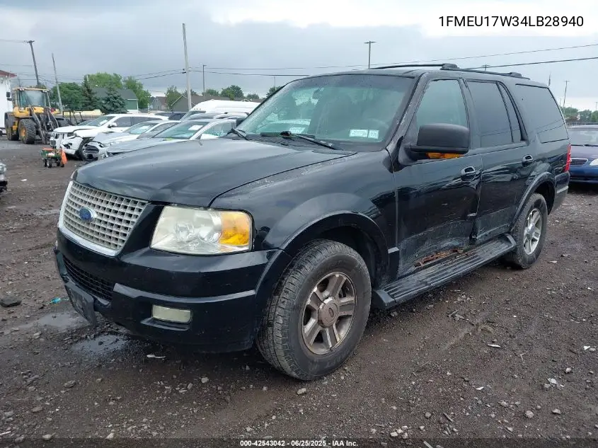 2004 Ford Expedition Eddie Bauer VIN: 1FMEU17W34LB28940 Lot: 42543042