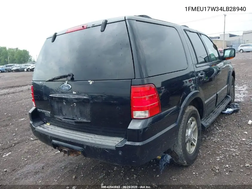 2004 Ford Expedition Eddie Bauer VIN: 1FMEU17W34LB28940 Lot: 42543042