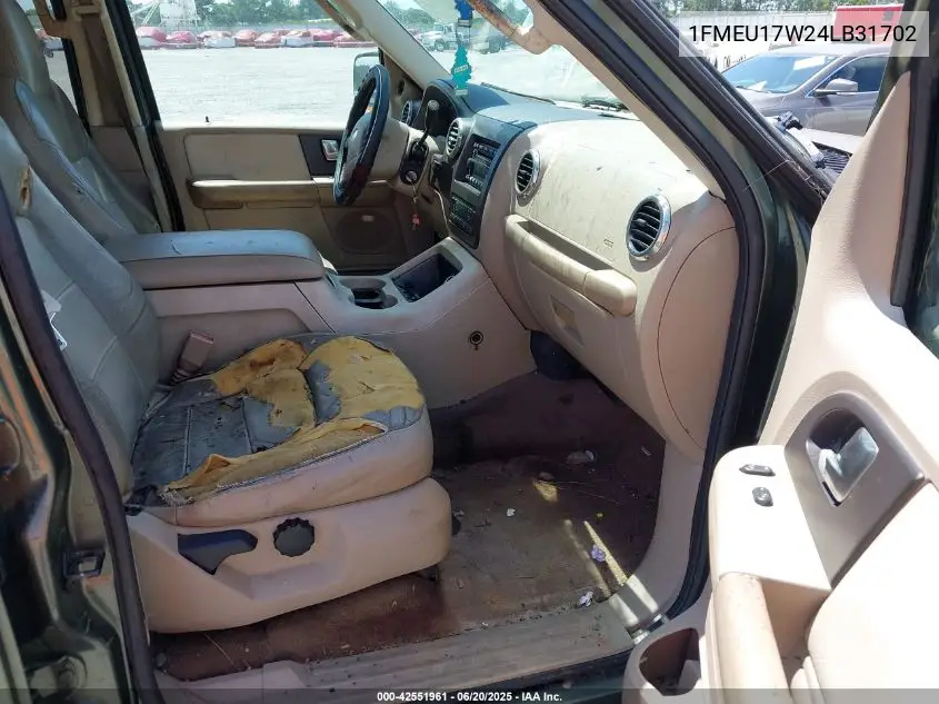 2004 Ford Expedition Eddie Bauer VIN: 1FMEU17W24LB31702 Lot: 42551961