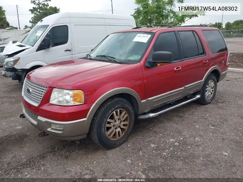 2004 Ford Expedition Eddie Bauer VIN: 1FMRU17W54LA08302 Lot: 42623074