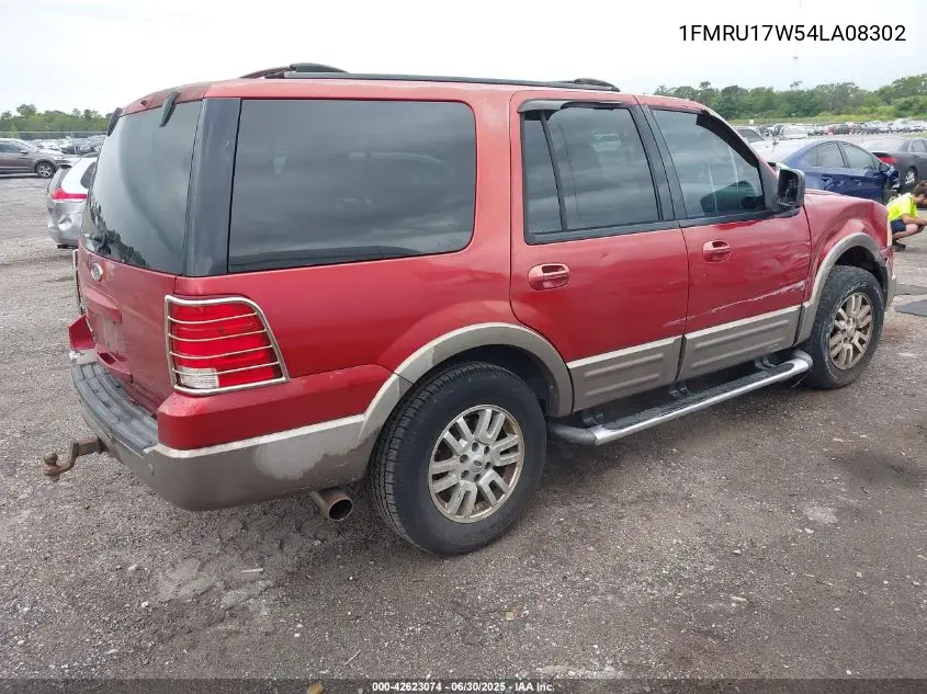 2004 Ford Expedition Eddie Bauer VIN: 1FMRU17W54LA08302 Lot: 42623074