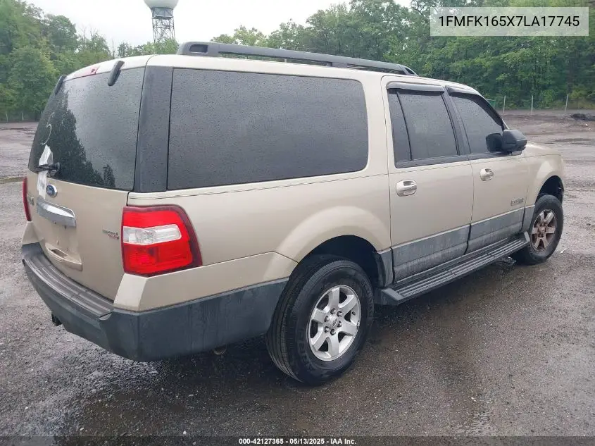 2007 Ford Expedition El Xlt VIN: 1FMFK165X7LA17745 Lot: 42127365