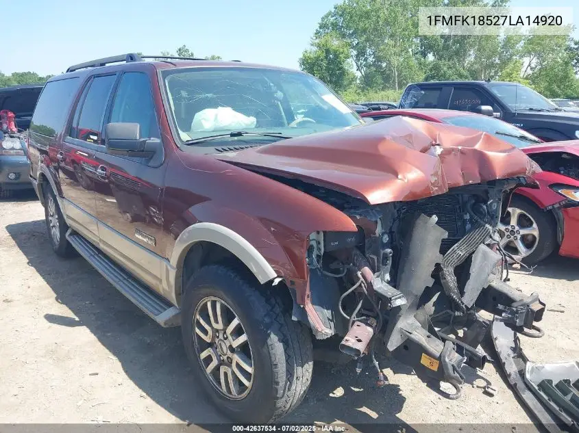 2007 Ford Expedition El Eddie Bauer VIN: 1FMFK18527LA14920 Lot: 42637534