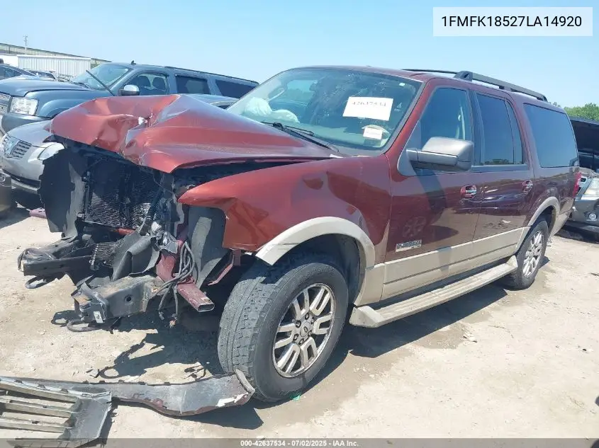 2007 Ford Expedition El Eddie Bauer VIN: 1FMFK18527LA14920 Lot: 42637534