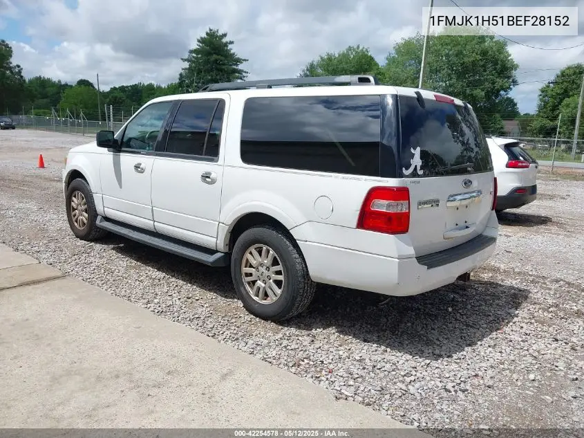2011 Ford Expedition El Xlt VIN: 1FMJK1H51BEF28152 Lot: 42254578