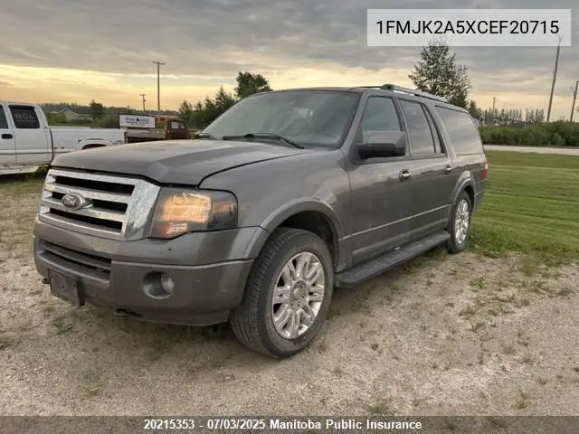 2012 Ford Expedition Max Limited VIN: 1FMJK2A5XCEF20715 Lot: 20215353