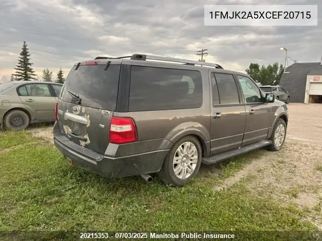 2012 Ford Expedition Max Limited VIN: 1FMJK2A5XCEF20715 Lot: 20215353