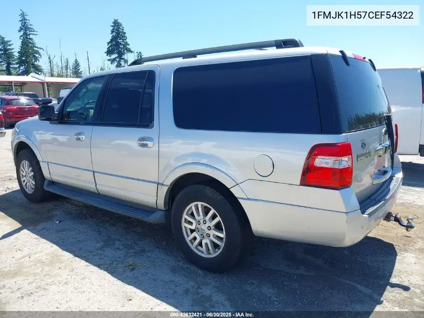 2012 Ford Expedition El Xlt VIN: 1FMJK1H57CEF54322 Lot: 42632421