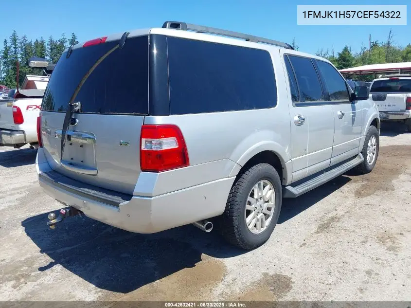 2012 Ford Expedition El Xlt VIN: 1FMJK1H57CEF54322 Lot: 42632421