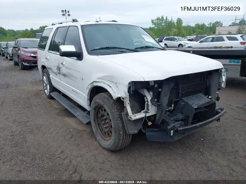 2015 Ford Expedition Platinum VIN: 1FMJU1MT3FEF36029 Lot: 42238645