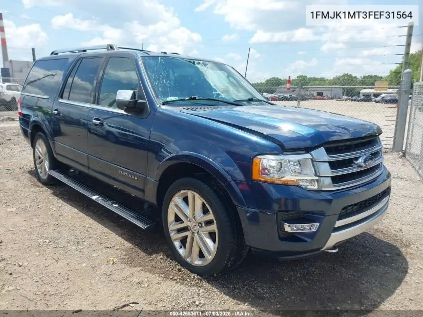2015 Ford Expedition El Platinum VIN: 1FMJK1MT3FEF31564 Lot: 42653671