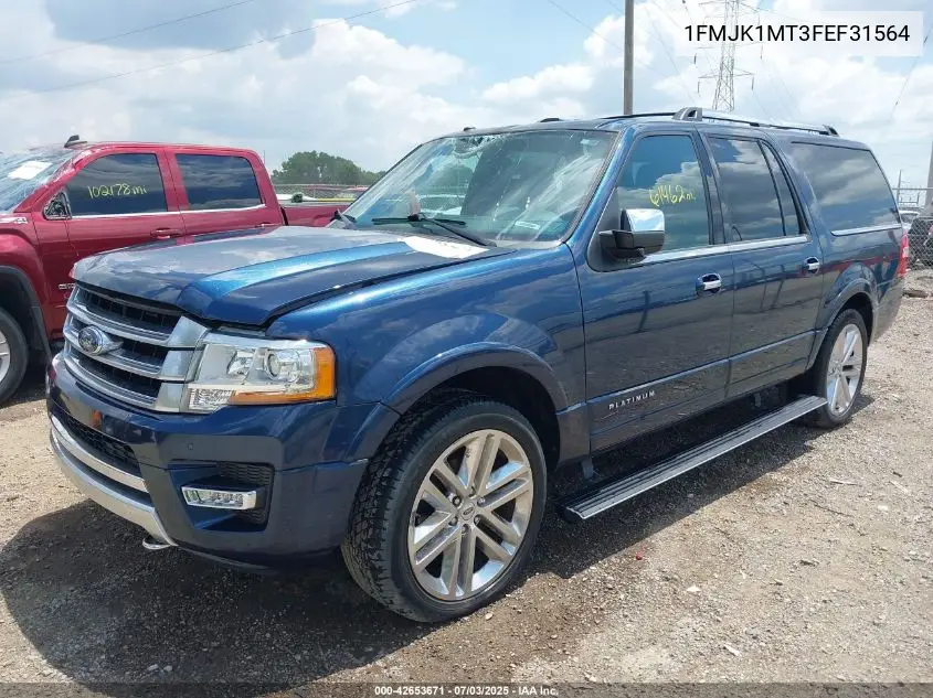 2015 Ford Expedition El Platinum VIN: 1FMJK1MT3FEF31564 Lot: 42653671