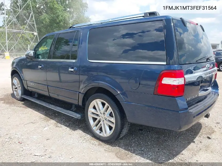 2015 Ford Expedition El Platinum VIN: 1FMJK1MT3FEF31564 Lot: 42653671