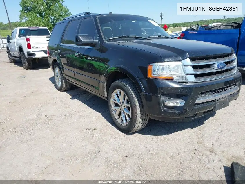 2016 Ford Expedition Limited VIN: 1FMJU1KT8GEF42851 Lot: 42248361