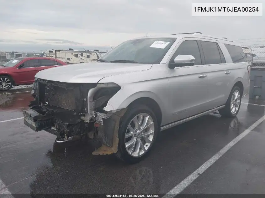 2018 Ford Expedition Max Platinum VIN: 1FMJK1MT6JEA00254 Lot: 42594153