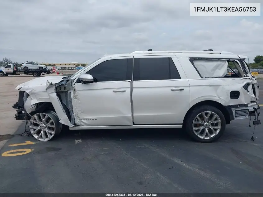2019 Ford Expedition Max Platinum VIN: 1FMJK1LT3KEA56753 Lot: 42247331