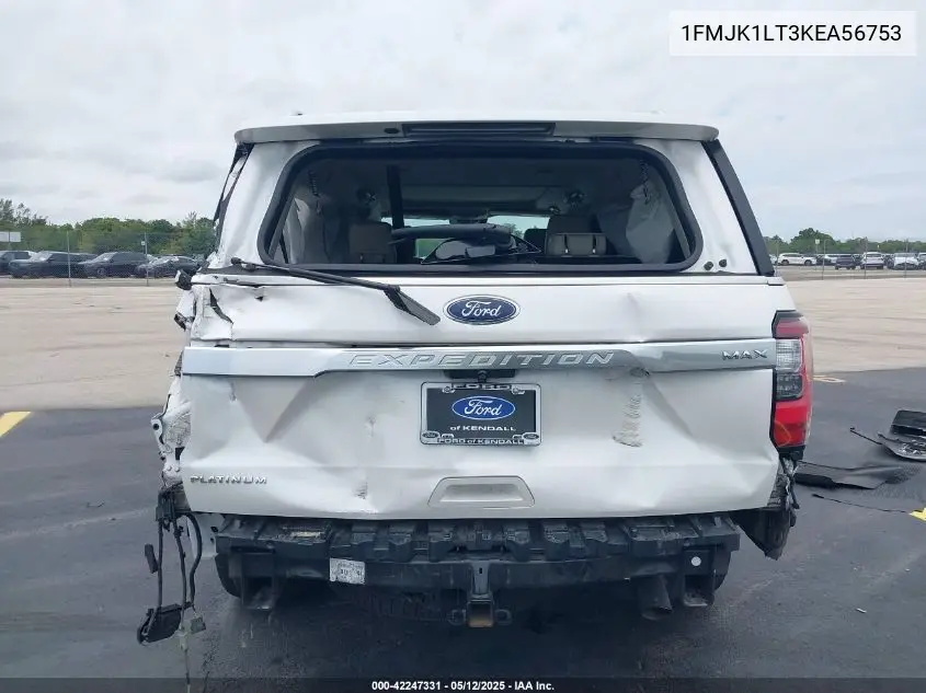 2019 Ford Expedition Max Platinum VIN: 1FMJK1LT3KEA56753 Lot: 42247331