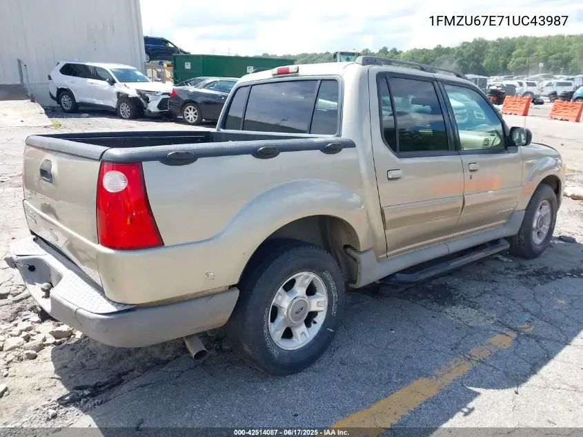 2001 Ford Explorer Sport Trac VIN: 1FMZU67E71UC43987 Lot: 42514087
