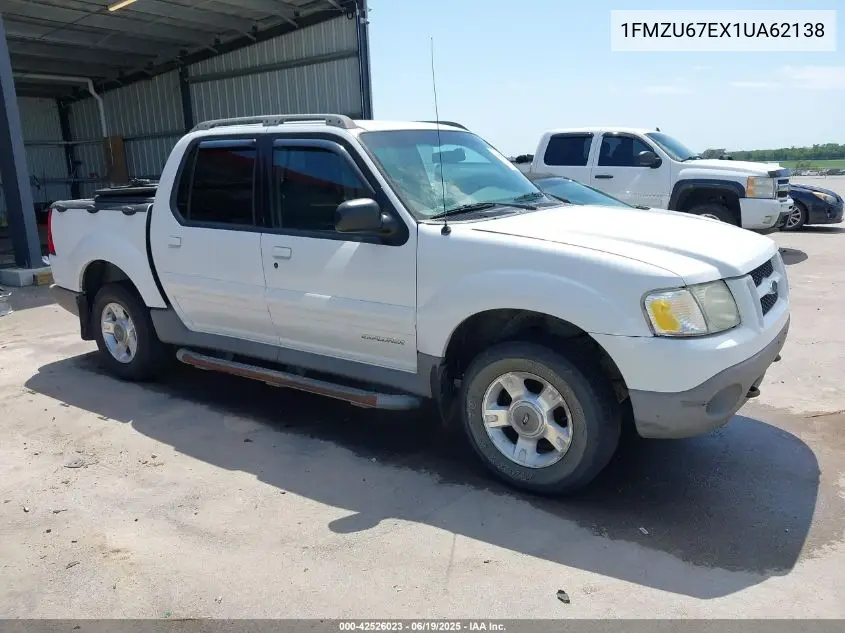 2001 Ford Explorer Sport Trac VIN: 1FMZU67EX1UA62138 Lot: 42526023