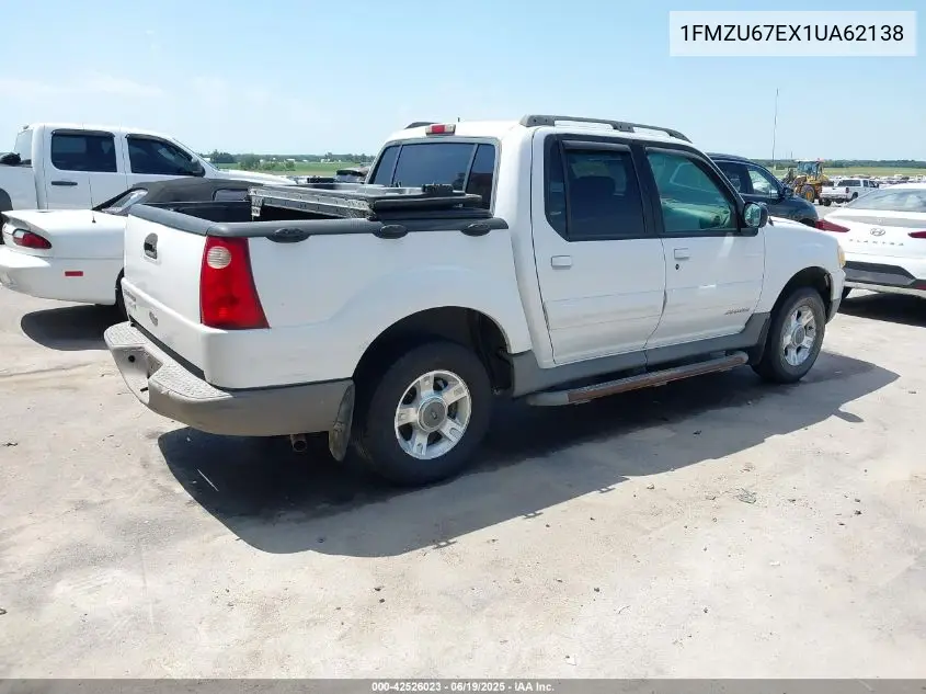 2001 Ford Explorer Sport Trac VIN: 1FMZU67EX1UA62138 Lot: 42526023