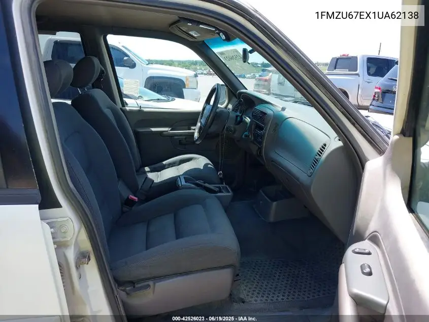 2001 Ford Explorer Sport Trac VIN: 1FMZU67EX1UA62138 Lot: 42526023