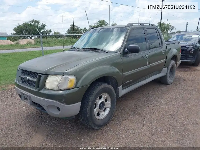 2001 Ford Explorer Sport Trac VIN: 1FMZU67E51UC24192 Lot: 42584184