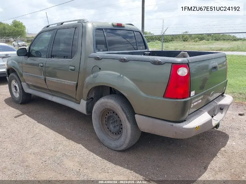 2001 Ford Explorer Sport Trac VIN: 1FMZU67E51UC24192 Lot: 42584184
