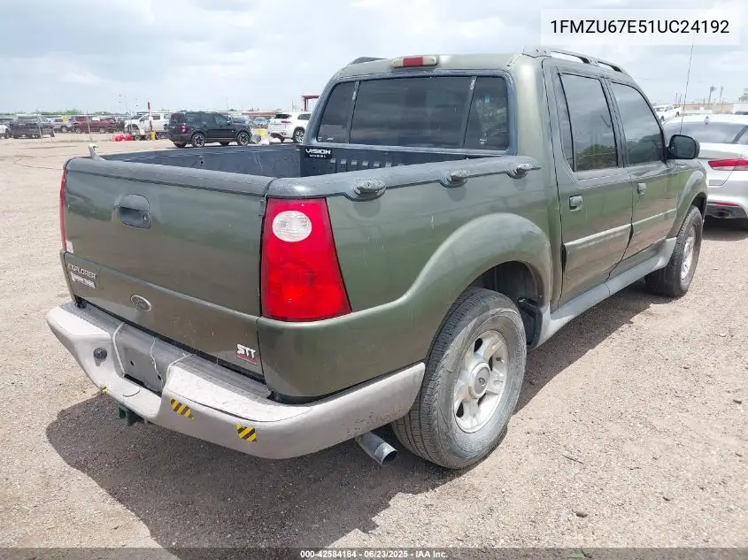2001 Ford Explorer Sport Trac VIN: 1FMZU67E51UC24192 Lot: 42584184