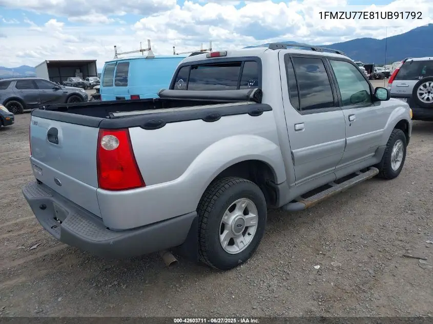 2001 Ford Explorer Sport Trac VIN: 1FMZU77E81UB91792 Lot: 42603711