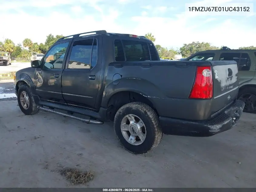 2001 Ford Explorer Sport Trac VIN: 1FMZU67E01UC43152 Lot: 42605079
