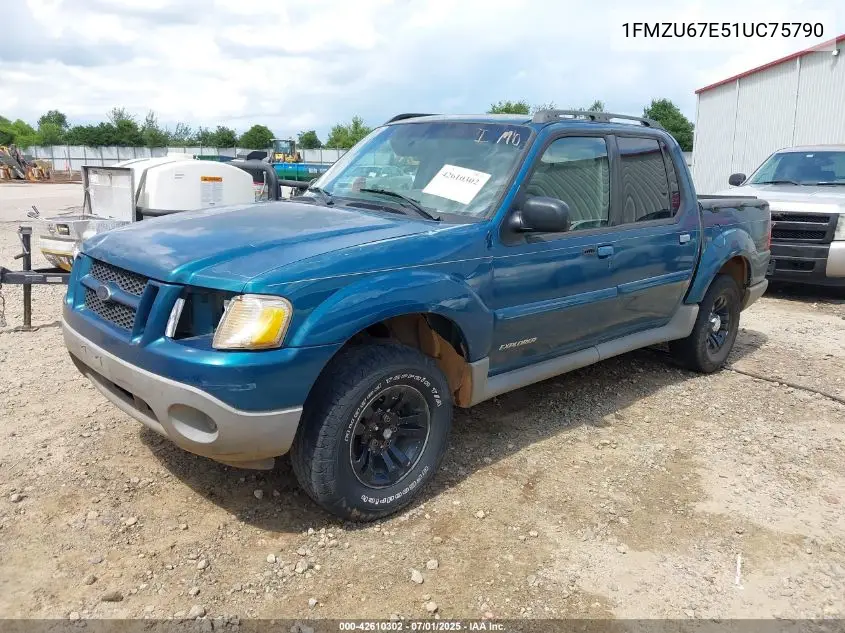 2001 Ford Explorer Sport Trac VIN: 1FMZU67E51UC75790 Lot: 42610302