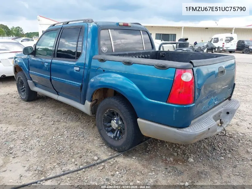 2001 Ford Explorer Sport Trac VIN: 1FMZU67E51UC75790 Lot: 42610302