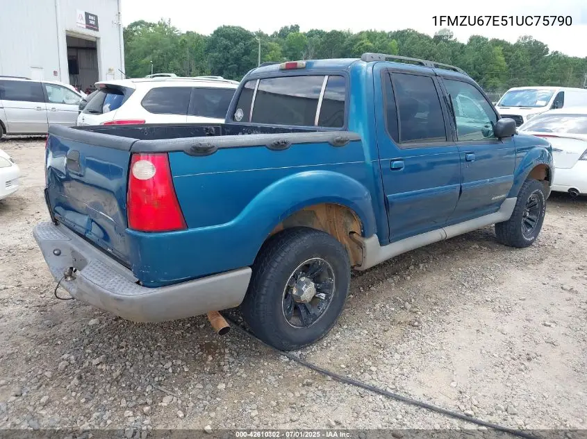 2001 Ford Explorer Sport Trac VIN: 1FMZU67E51UC75790 Lot: 42610302