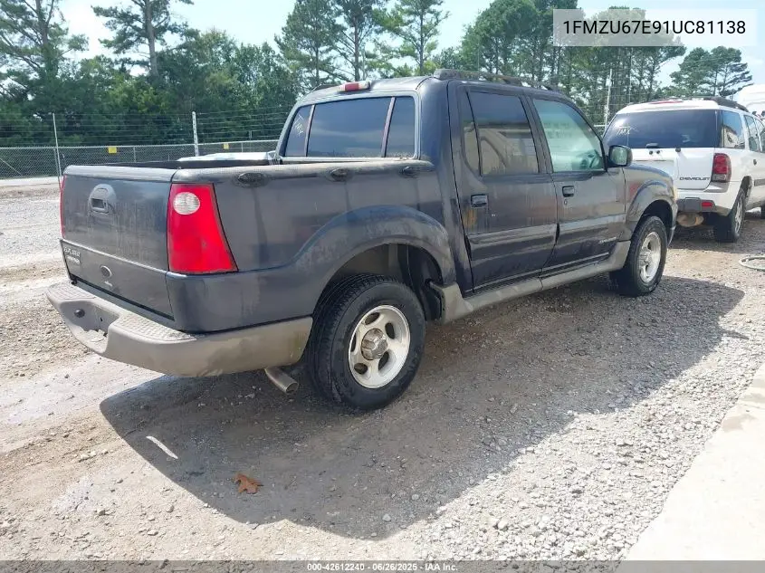 2001 Ford Explorer Sport Trac VIN: 1FMZU67E91UC81138 Lot: 42612240