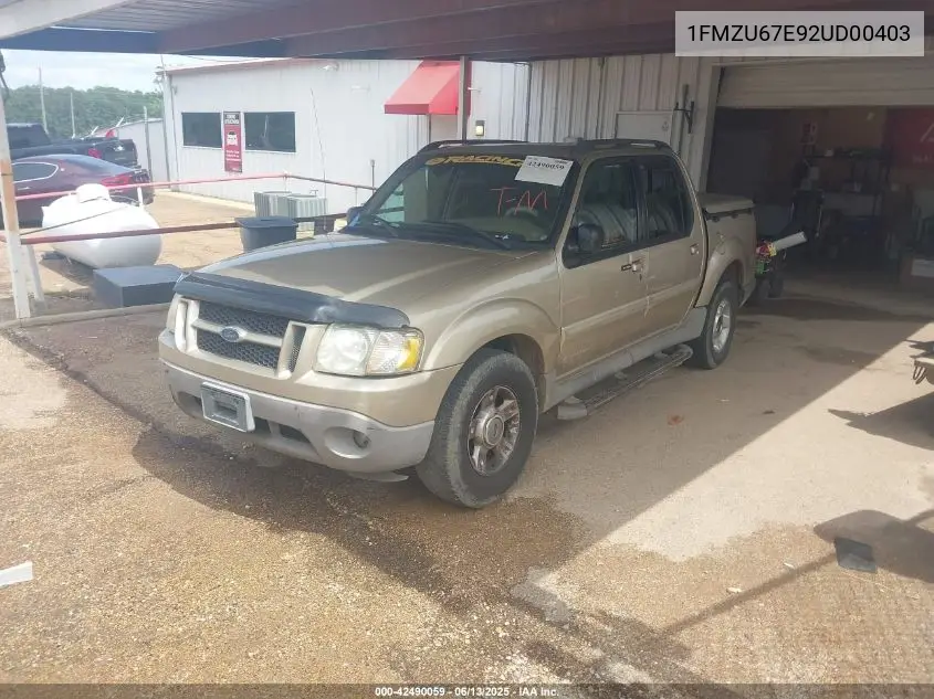 2002 Ford Explorer Sport Trac VIN: 1FMZU67E92UD00403 Lot: 42490059
