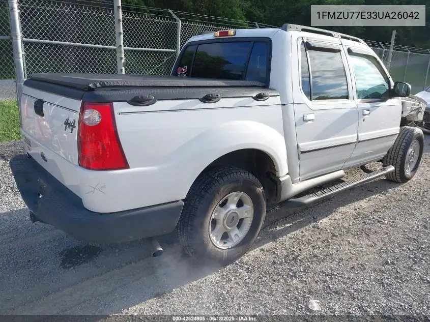 2003 Ford Explorer Sport Trac Xls/Xlt VIN: 1FMZU77E33UA26042 Lot: 42524905