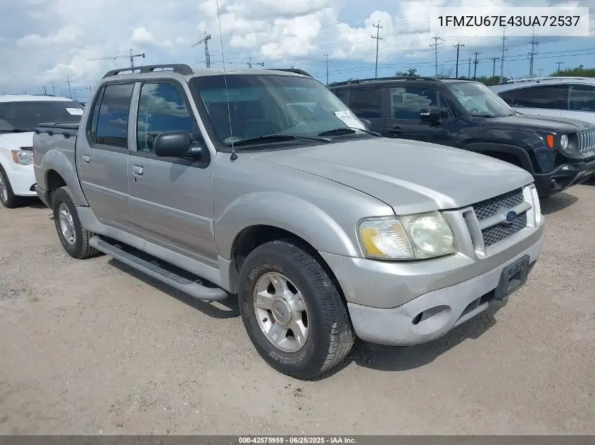 2003 Ford Explorer Sport Trac Xls/Xlt VIN: 1FMZU67E43UA72537 Lot: 42575959
