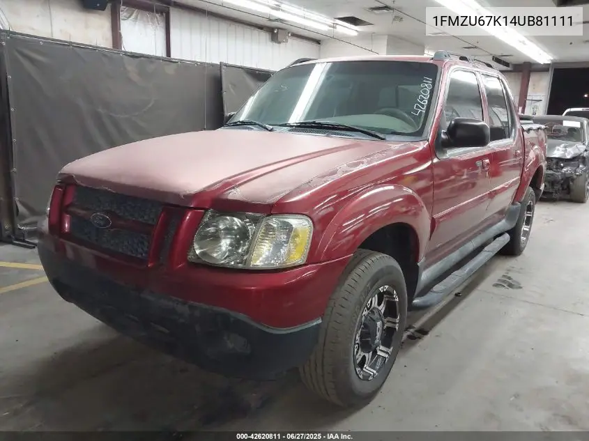 2004 Ford Explorer Sport Trac Adrenalin/Xls/Xlt VIN: 1FMZU67K14UB81111 Lot: 42620811