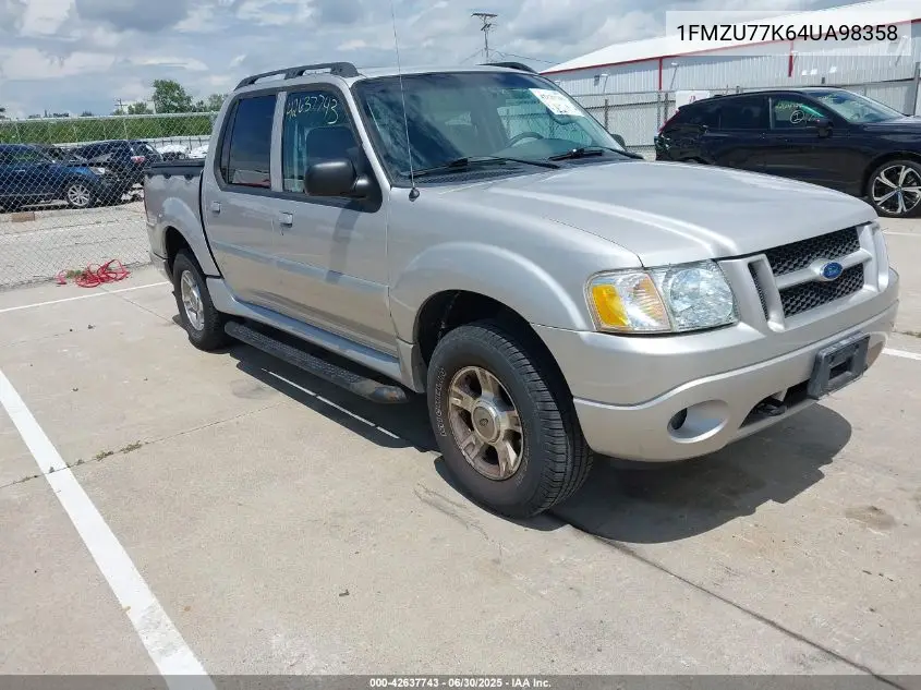 2004 Ford Explorer Sport Trac Adrenalin/Xls/Xlt VIN: 1FMZU77K64UA98358 Lot: 42637743