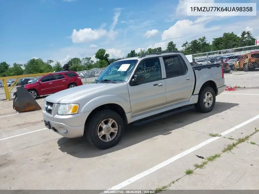 2004 Ford Explorer Sport Trac Adrenalin/Xls/Xlt VIN: 1FMZU77K64UA98358 Lot: 42637743