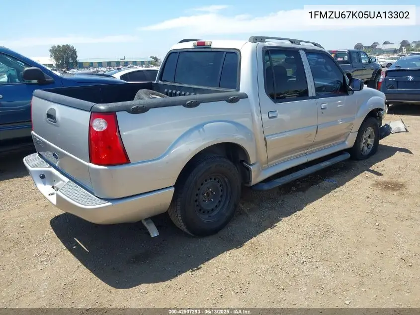 2005 Ford Explorer Sport Trac Adrenalin/Xls/Xlt VIN: 1FMZU67K05UA13302 Lot: 42507293