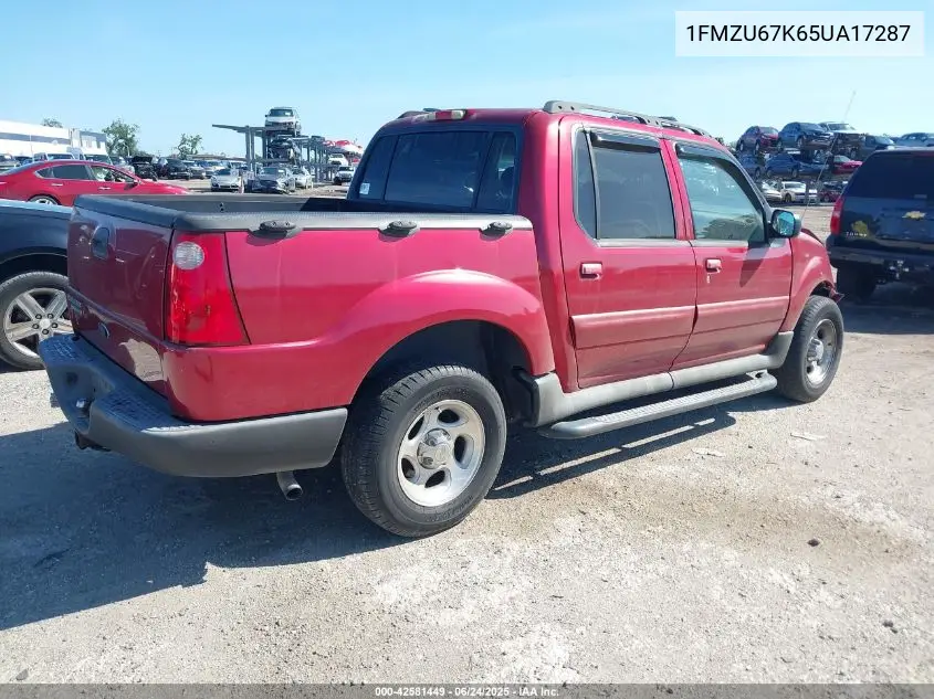 2005 Ford Explorer Sport Trac Adrenalin/Xls/Xlt VIN: 1FMZU67K65UA17287 Lot: 42581449