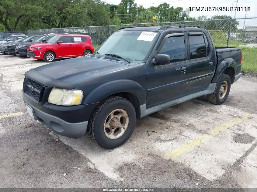 2005 Ford Explorer Sport Trac Adrenalin/Xls/Xlt VIN: 1FMZU67K95UB78118 Lot: 42637255