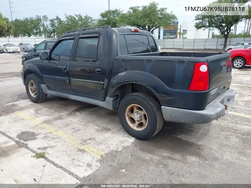 2005 Ford Explorer Sport Trac Adrenalin/Xls/Xlt VIN: 1FMZU67K95UB78118 Lot: 42637255