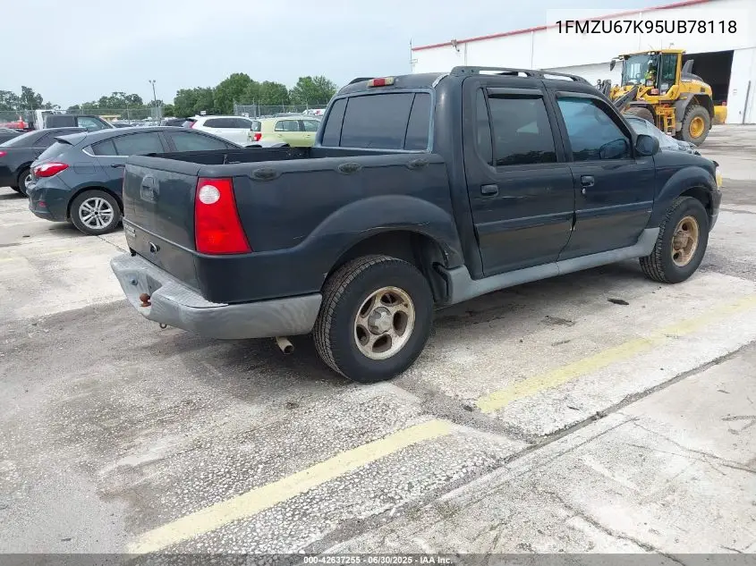 2005 Ford Explorer Sport Trac Adrenalin/Xls/Xlt VIN: 1FMZU67K95UB78118 Lot: 42637255