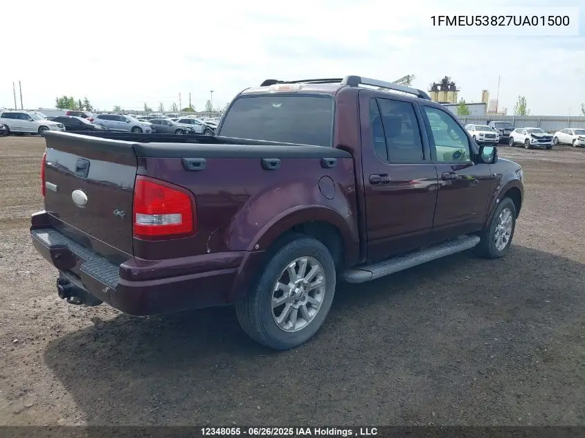 2007 Ford Explorer Sport Trac Limited VIN: 1FMEU53827UA01500 Lot: 12348055