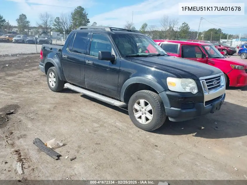 2007 Ford Explorer Sport Trac Xlt VIN: 1FMEU51K17UA01678 Lot: 41672334