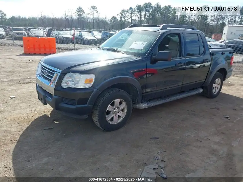 2007 Ford Explorer Sport Trac Xlt VIN: 1FMEU51K17UA01678 Lot: 41672334